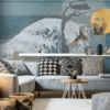 Japanese Wave Crane Birds Wallpaper Wallmural