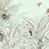 Animals & Palm Leaves Pattern Mural – Green - Image 2