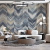 Geometric Design Pattern Mural – Blue