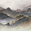 Mountains Design Mural – Grey - Image 2