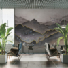 Mountains Design Mural – Grey