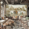Elephant Pattern Mural – Cream | FJ309 - Image 4