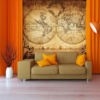 Aged Globe Map Mural
