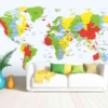 Colourful Worldmap Wallpaper Wallmural
