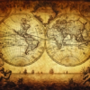 Aged Globe Map Mural - Image 2