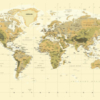 Worldmap Wallpaper in Beige - Image 2