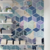 Geometric Blue Wallmural ( 200 x 250 cm)