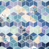 Geometric Blue Wallmural ( 200 x 250 cm) - Image 2