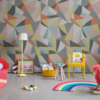 Retro Geometry Mural – Premium