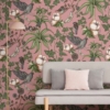 Birds And Green Flowers Wallmural