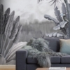 Tropical Trees and Bird Mural – BW - Image 3
