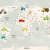 Cute Vehicles Map Wallmural - Image 2