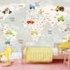 Cute Vehicles Map Wallmural