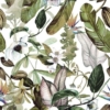 Tropical Leaves And Flowers Wallmural - Image 2