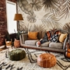 Beige & Brown Leaves Mural - Image 4