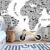 Black And White City Names Mural - Image 3