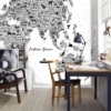 Black And White City Names Mural - Image 4