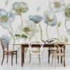 Blue & White Flowers Mural