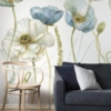 Blue & White Flowers Mural - Image 3