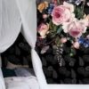 Black Colourful Flowers Mural - Image 4