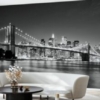 Bright Brooklyn Bridge Mural – B/W