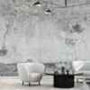 Cracked Stone Wall Mural – Grey