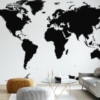 World Map Mural – B&W
