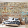 Worn Graffiti Brick Wall Mural - Image 3