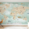 Wildlife World Map Mural