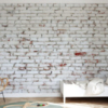 Old Brick Wall Mural – White and Red - Image 3