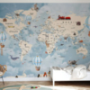 Animals Home Map Mural