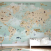 Wildlife World Map Mural - Image 3