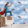 In The Clouds Superman Wallpaper