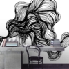 Black White Lines Wallpaper Wallmural - Image 2