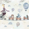 Cycling Giraffe With Animals on Train Wallmural - Image 4