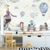 Cycling Giraffe With Animals on Train Wallmural - Image 3