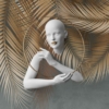 Palm Leaves Pattern Mural Wallpaper – Copper | FJ312-3
