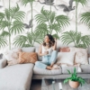 Palm Trees And Cranes Birds Wallmural - Image 2