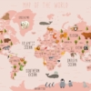 Pink World Map Wallmural - Image 2