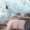 Blue Background Flowers Wallpaper Wallmural - Image 2
